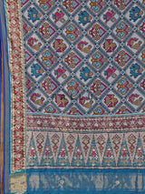Blue semi patola silk saree with rich embellishments