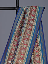 Blue semi patola silk saree with rich embellishments