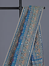 Blue art patola silk saree with elephant motif elegance