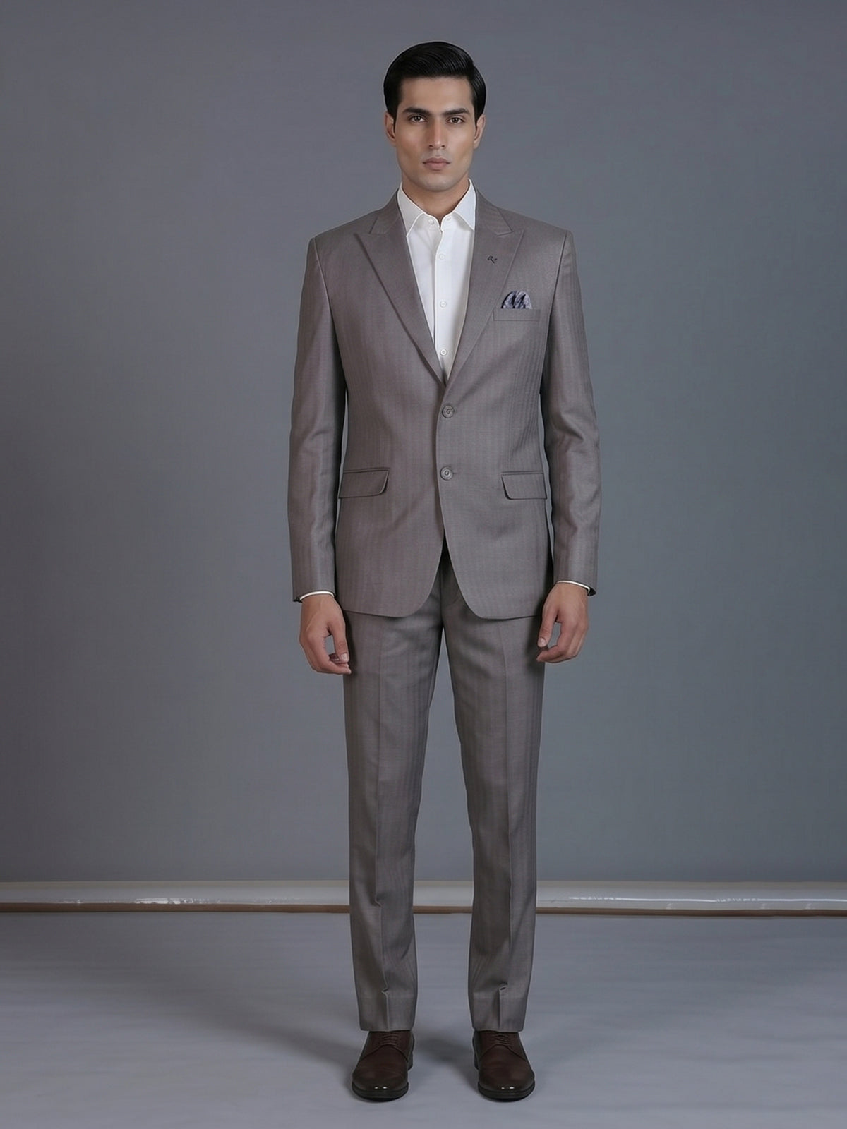 Pastel grey  polyster viscose coat suit