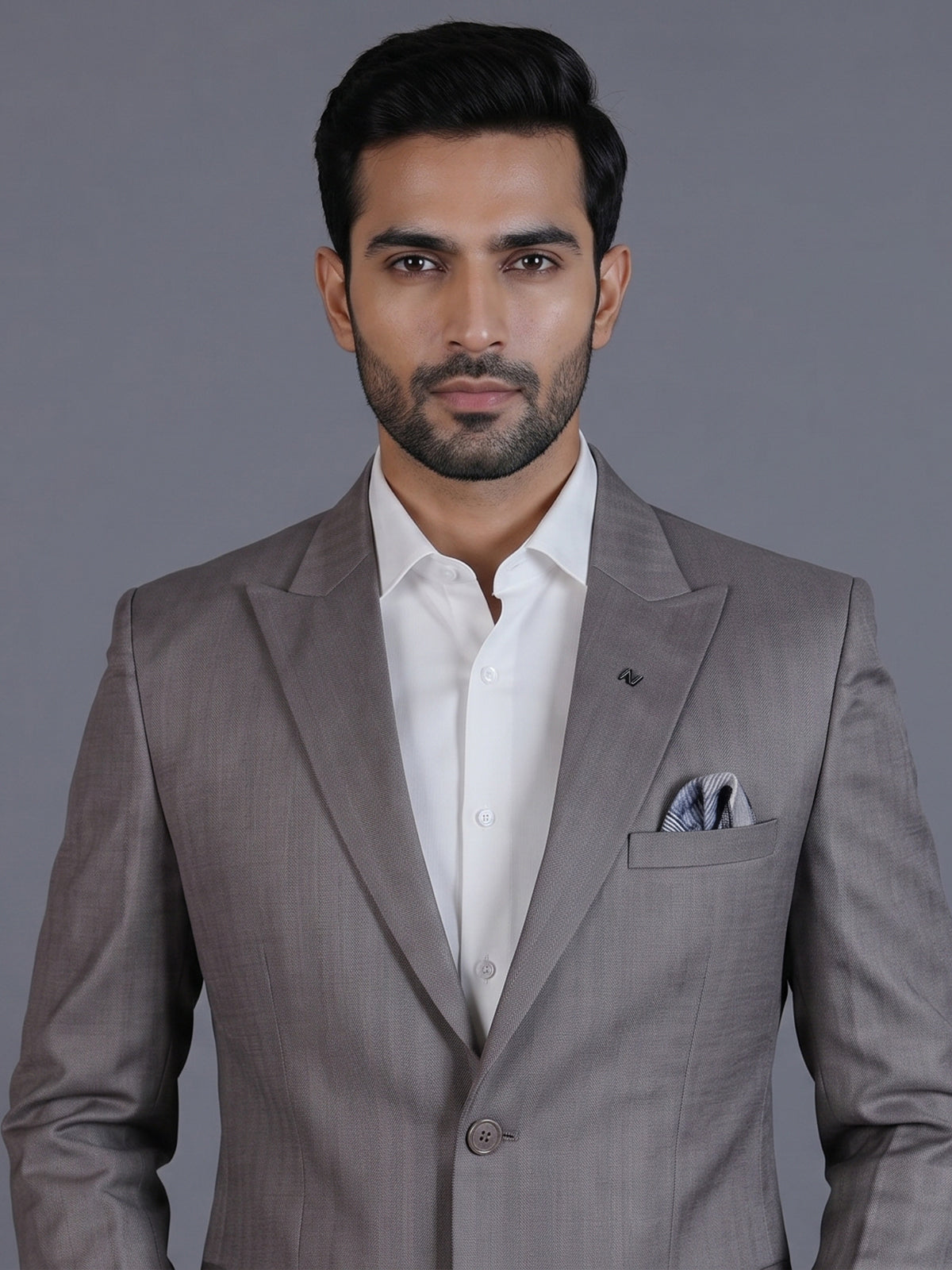 Pastel grey  polyster viscose coat suit
