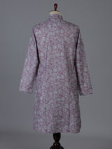 Lavender cotton linen printed kurta suiit