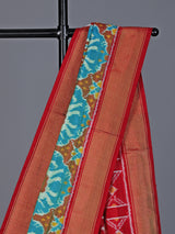 Sky blue patola silk saree with zari border