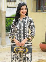 Off White cotton co ord set for women casual wear