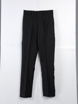 Black linen waistcoat set with floral embroidery