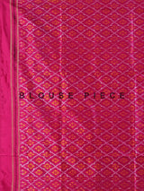 Mustard yellow pure hyderabadi patola silk saree with vibrant motif border