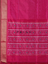 Rani pink pure hyderabadi patola silk saree with zari border