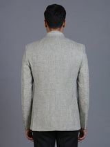 Grey linen textured blazer for men