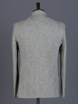 Grey linen textured blazer for men