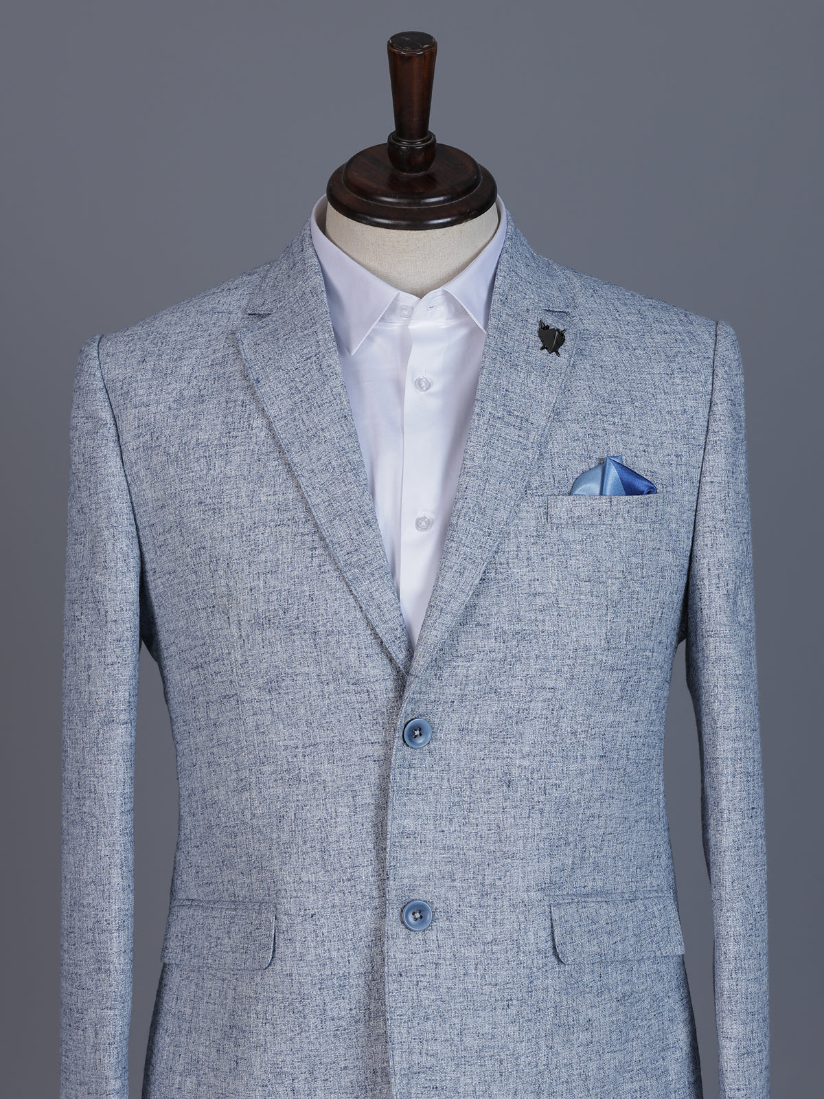 Light blue linen silk blazer for formal wear