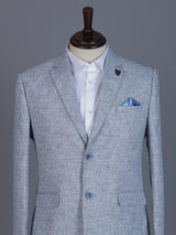 Light blue linen silk blazer for formal wear