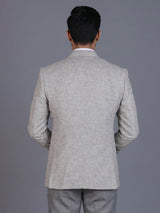 Beige linen silk blazer for formal occasions