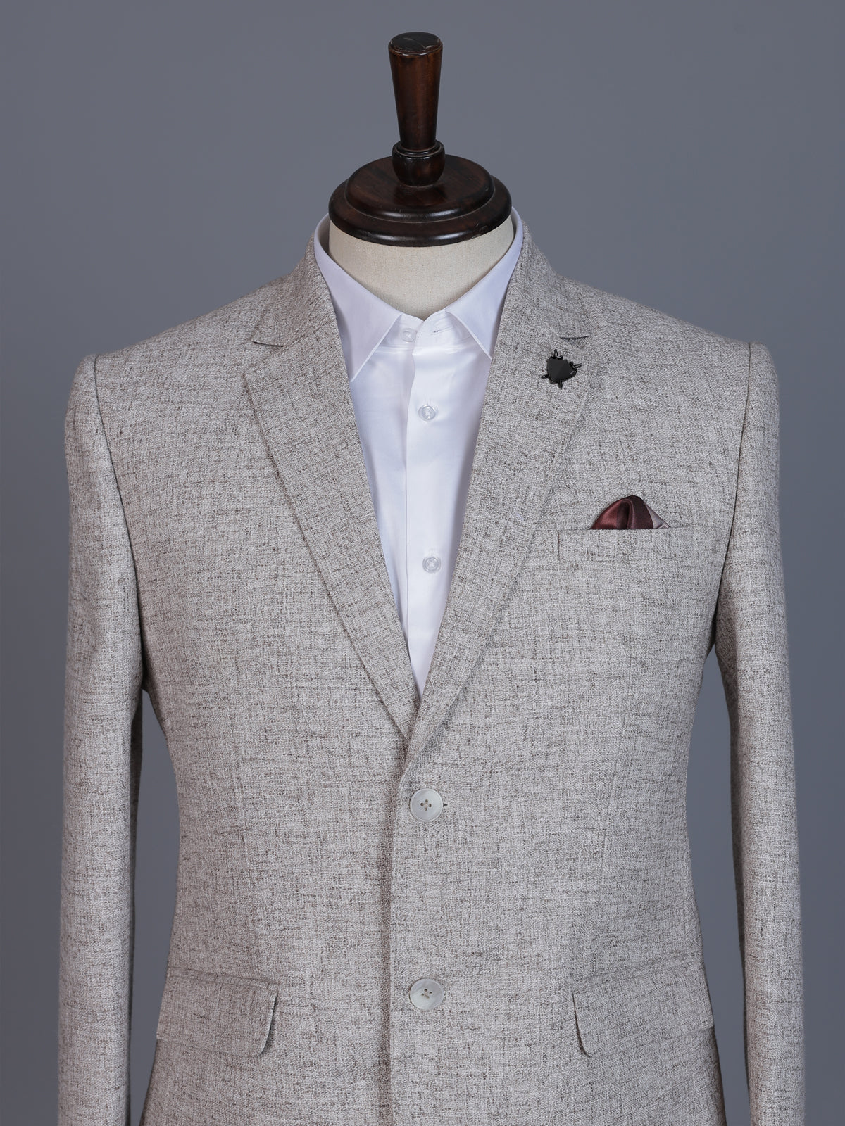 Beige linen silk blazer for formal occasions
