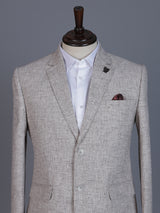 Beige linen silk blazer for formal occasions
