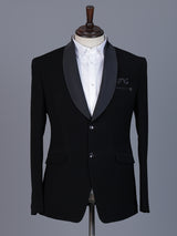 Black terry rayon blazer for formal wear