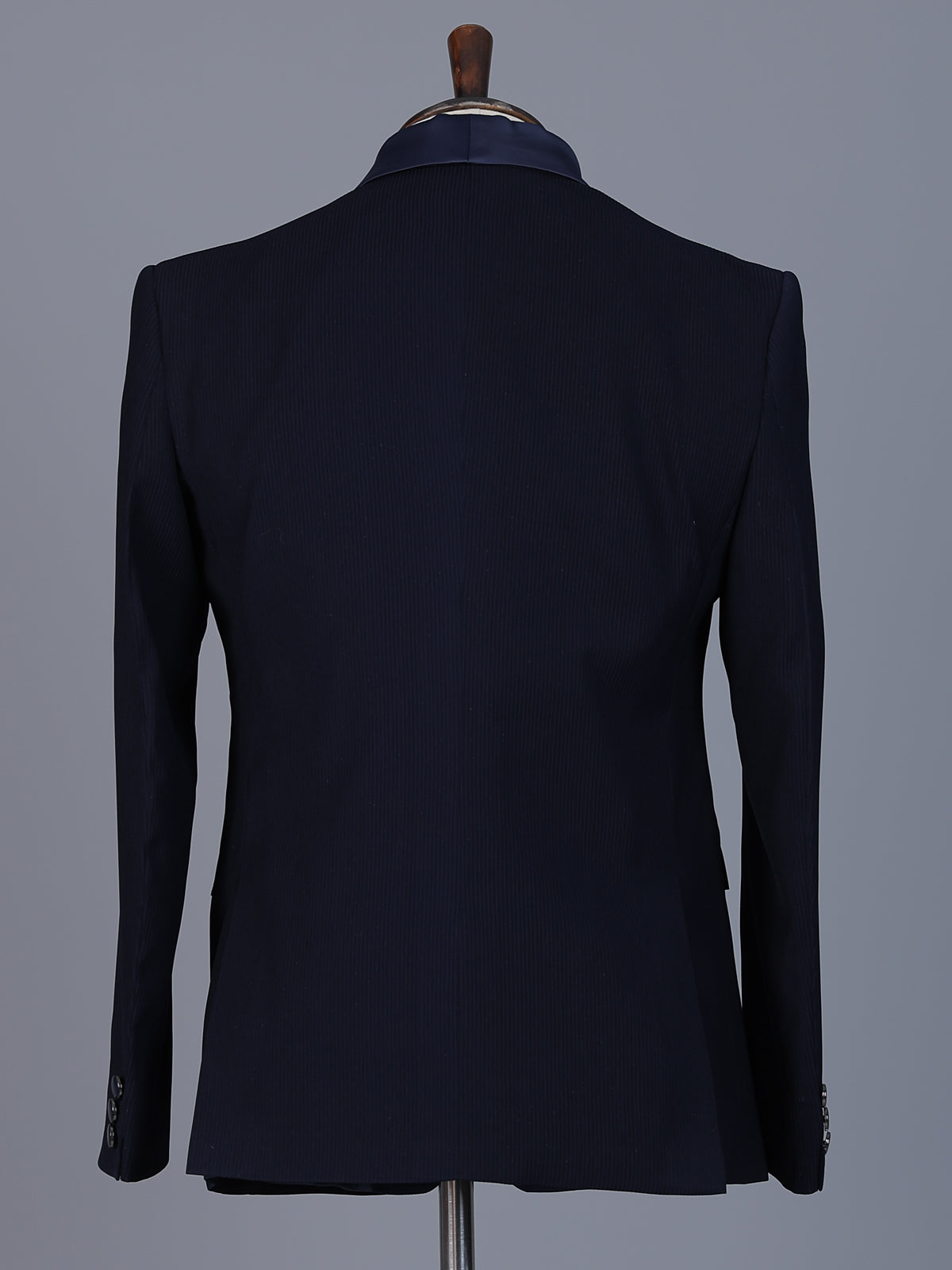 Navy terry rayon blazer for party wear