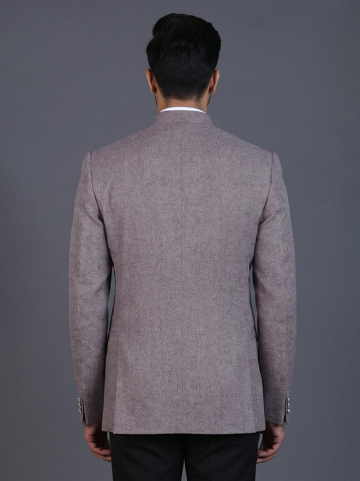 Onion pink linen silk blazer for reception wear