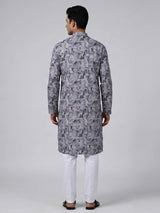 Multicolor cotton printed kurta suit for men