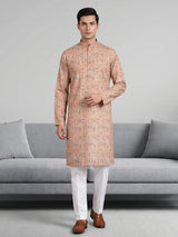 Light brown festive wear kurta suit in linen