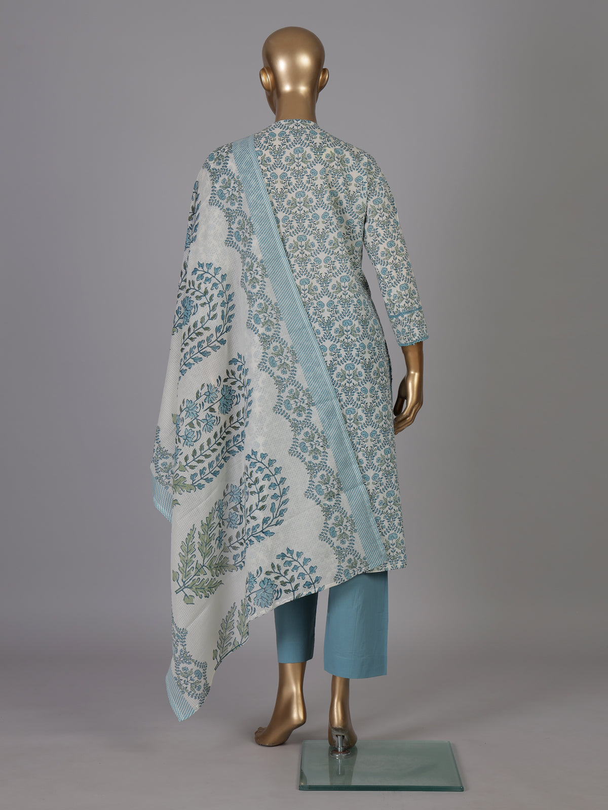 Off white sanganeri print kurti set ensemble
