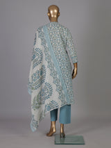 Off white sanganeri print kurti set ensemble