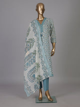 Off white sanganeri print kurti set ensemble
