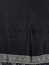 Black dola silk saree with diamond zari butta detailing