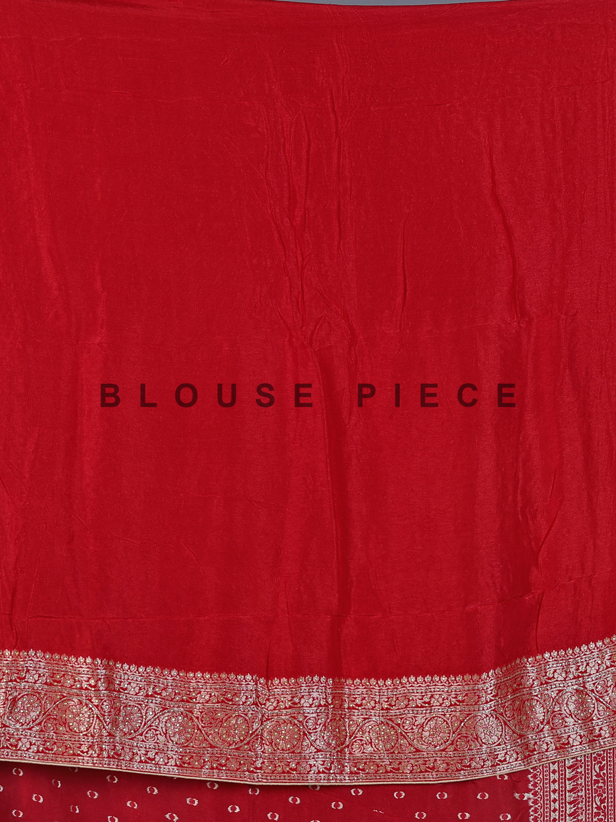Red dola silk saree with elegant zari butti detailing