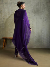 Graceful purple chiffon festive designer saree