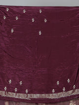 Wine dola silk elegant festive designer saree