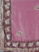 Wine dola silk embroidered festive party saree