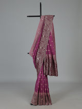 Wine dola silk heritage border festive saree elegance