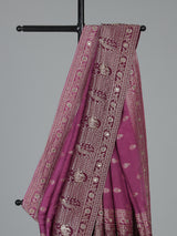 Wine dola silk heritage border festive saree elegance