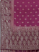 Wine dola silk heritage border festive saree elegance