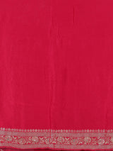 Crimson red floral arch festive dola silk saree