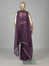 Regal deep purple drape indowestern suit ensemble