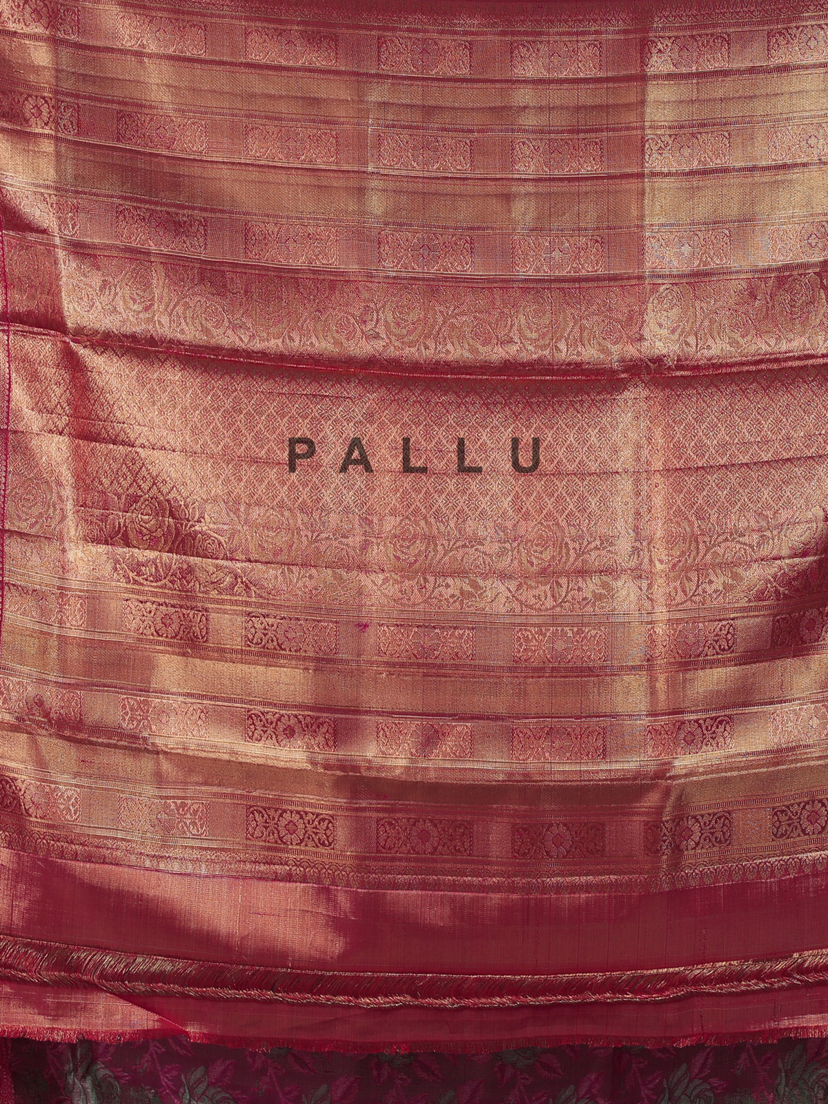 Light pink Kanjivaram silk saree with rose motifs