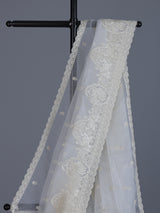 White organza tissue saree with graceful embroidered festive elegance