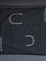 Black organza tissue saree with cutdana and sequins sparkle