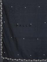 Black organza tissue saree with cutdana and sequins sparkle