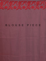Red organza tissue saree with elegant embroidered party wear look