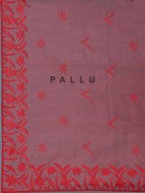 Red organza tissue saree with elegant embroidered party wear look