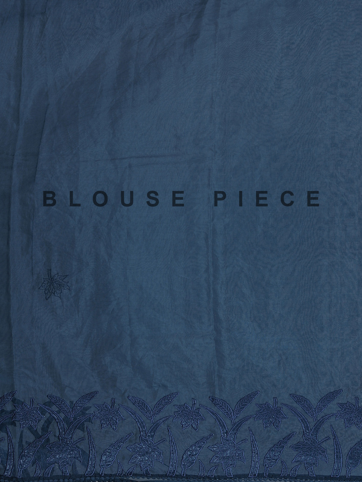Navy blue organza tissue saree with sophisticated embroidery elegance