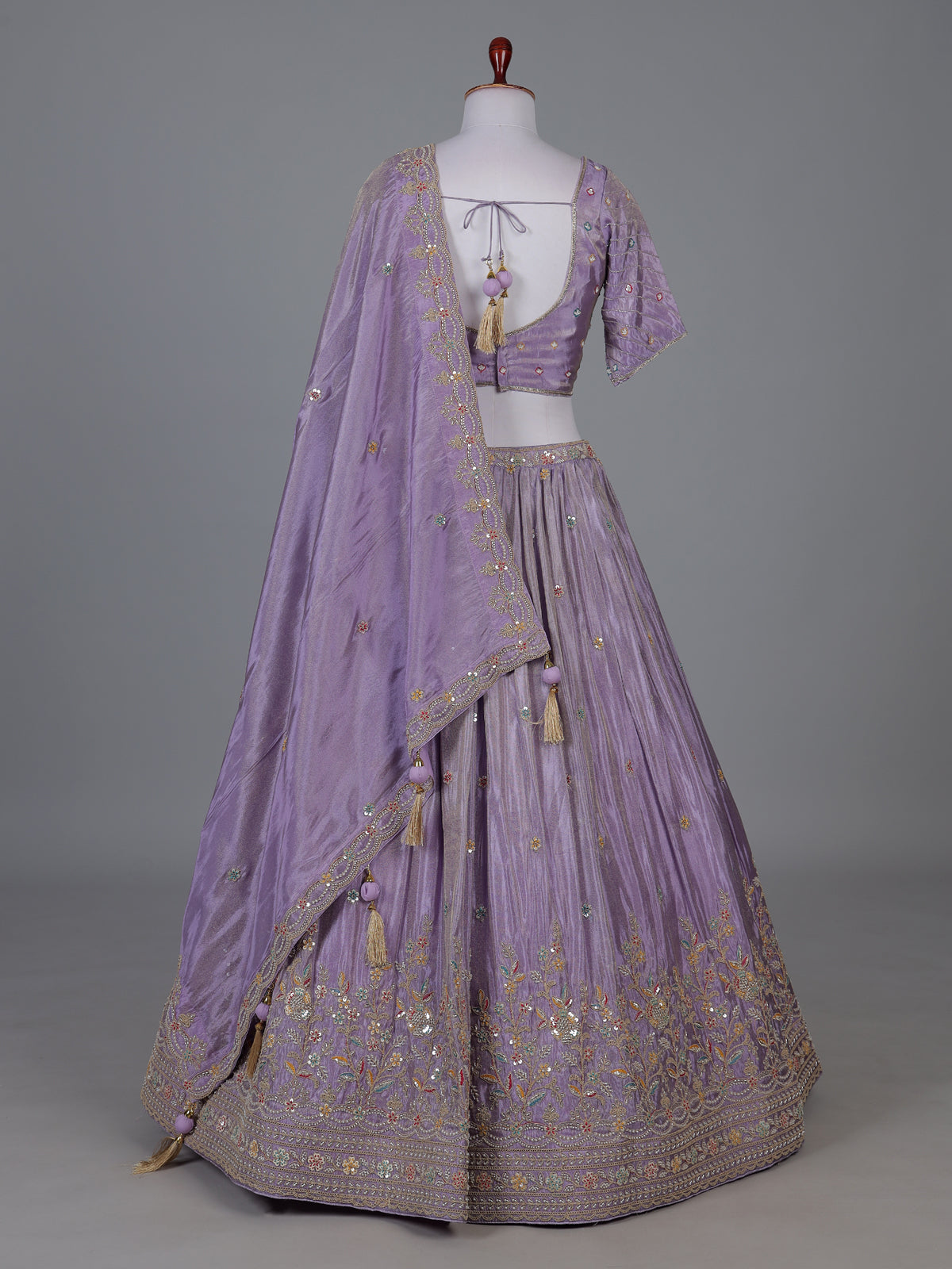 Lavender purple tissue silk lehenga choli