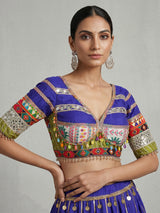 Royal blue garba festive lehenga choli