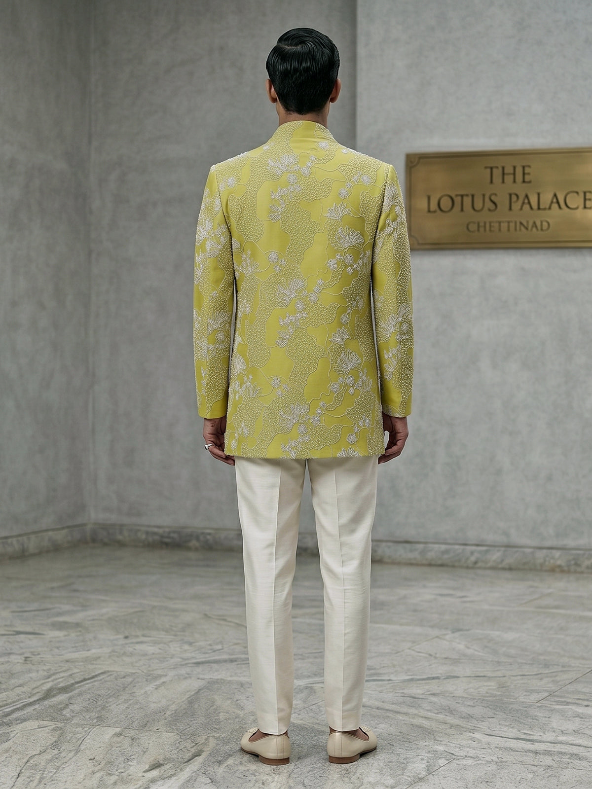 Lime yellow festive Indo western outfit
