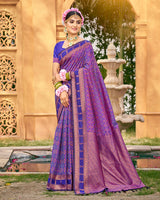 Royal purple heritage silk saree
