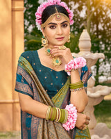 Verdant green zari woven saree