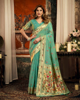 Dreamy mint blue paithani drape