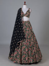 Jet black heritage festive lehenga choli